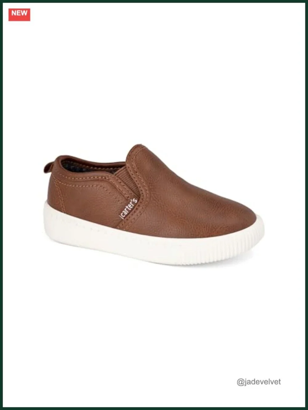 Faux Leather Slip-On Sneakers Memory Foam Casual Boys Shoes